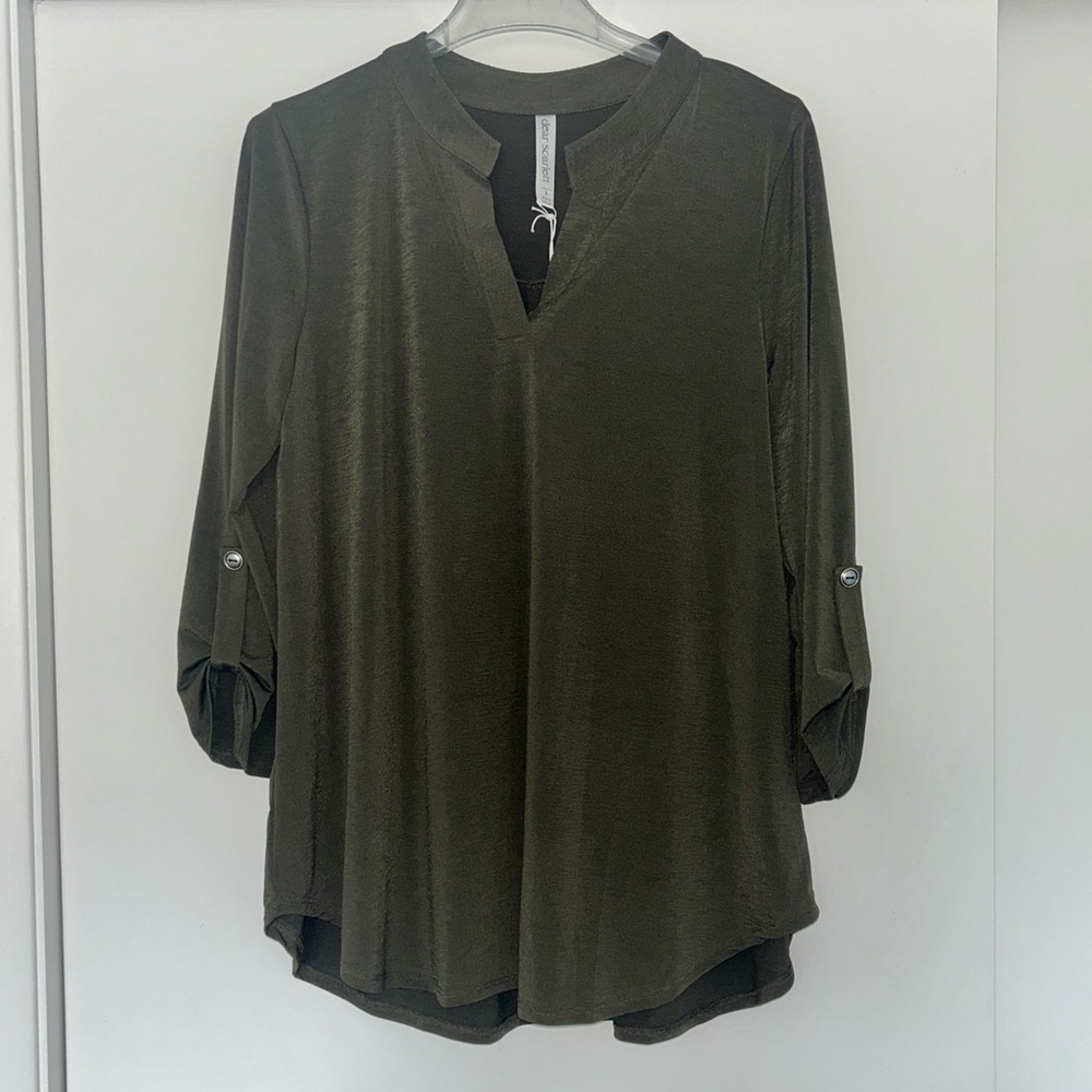 Dear Scarlett Olive Green Blouse